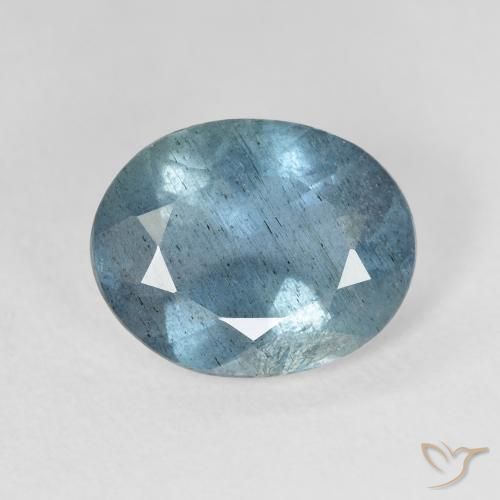 Bleu vert Bleu foncé naturelle ovale, 3.75 ct, VS-SI