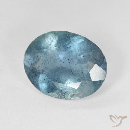 Bleu vert Bleu foncé naturelle ovale, 3.75 ct, VS-SI