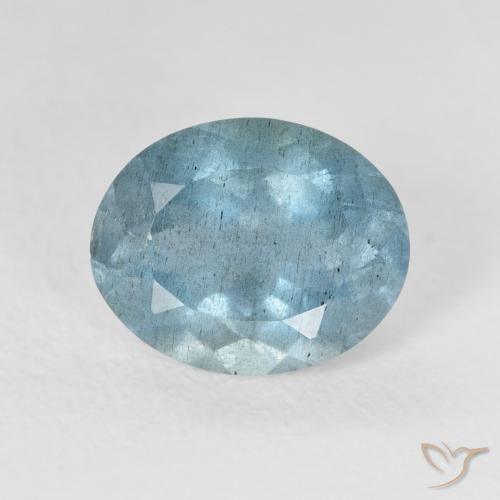 2.51ct Naturel Light Bluish Turquoise Bleu vert, ovale, VS-SI