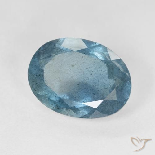 Bleu vert Vert bleu clair naturelle ovale, 5.15 ct, VS-SI