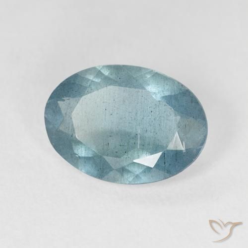 Bleu vert Vert bleuâtre naturelle ovale, 3.43 ct, VS-SI