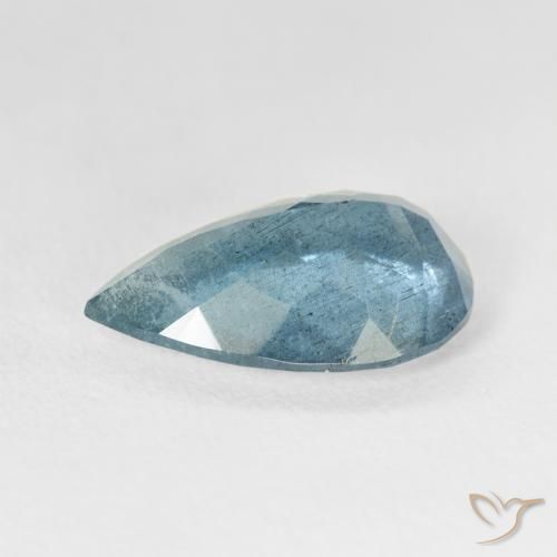 Aigue-marine bleue naturelle en forme de poire, 5,21 ct, VS-SI