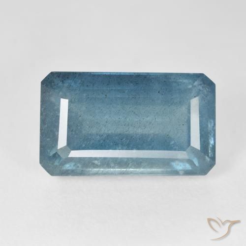 Bleu vert Bleu clair naturelle Octogone / coupe Émeraude, 13.52 ct, VS-SI