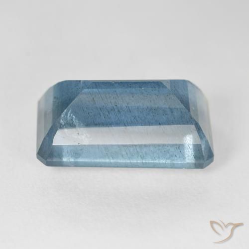 Bleu vert Bleu clair naturelle Octogone / coupe Émeraude, 13.52 ct, VS-SI
