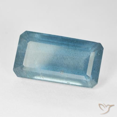 Bleu vert Bleu moyen naturelle Octogone / coupe Émeraude, 10.40 ct, VS-SI