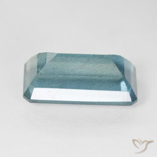 Bleu vert Bleu moyen naturelle Octogone / coupe Émeraude, 10.40 ct, VS-SI