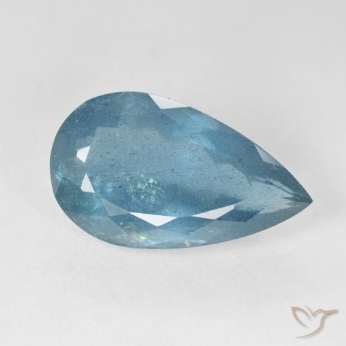 Bleu vert Bleu verdâtre naturelle En forme de poire, 8.96 ct, VS-SI