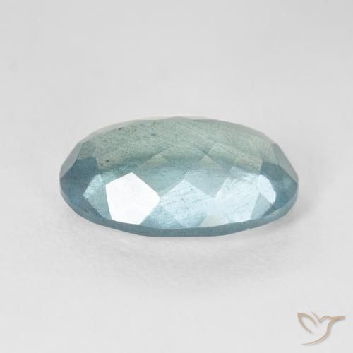 Bleu vert Bleu verdâtre léger naturelle ovale, 5.24 ct, VS-SI