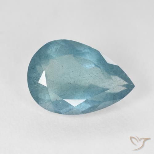 Bleu vert Bleu clair naturelle En forme de poire, 5.16 ct, VS-SI
