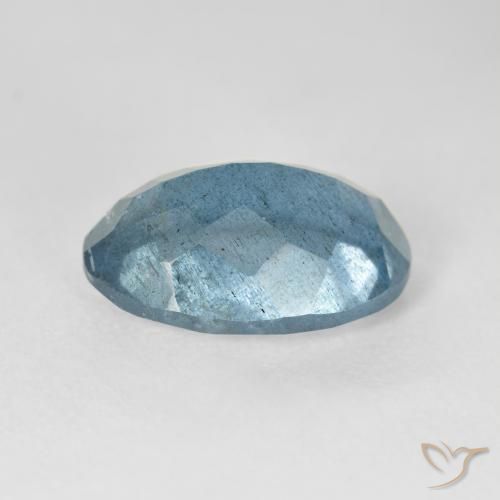 Bleu vert Bleu clair naturelle ovale, 5.63 ct, VS-SI