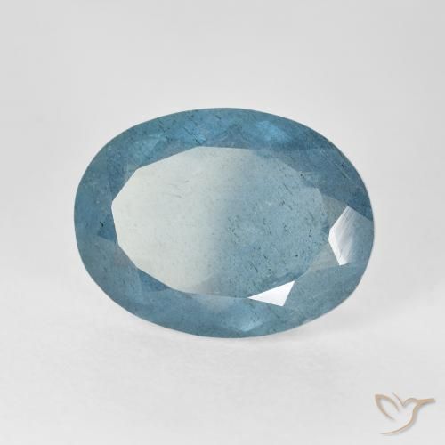 Bleu vert Bleu clair naturelle ovale, 9.08 ct, VS-SI