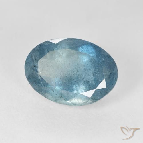 Bleu vert Bleu clair naturelle ovale, 5.28 ct, VS-SI