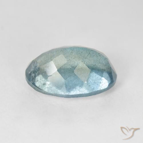 Bleu vert Bleu clair naturelle ovale, 5.28 ct, VS-SI