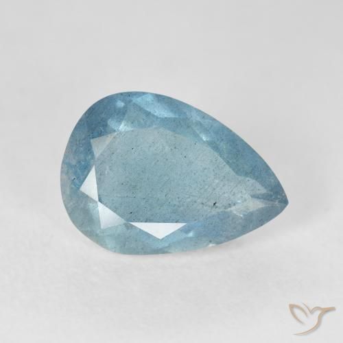 Bleu vert Bleu verdâtre léger naturelle En forme de poire, 3.48 ct, VS-SI