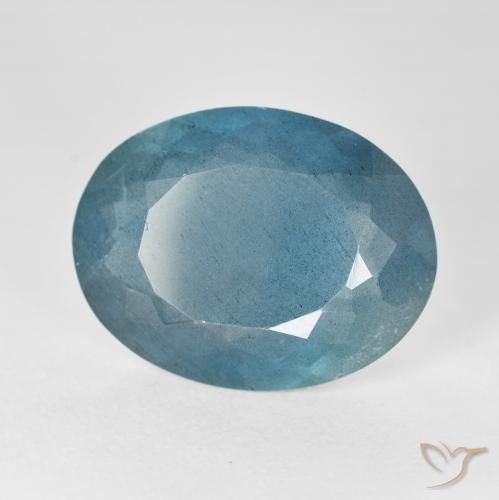 Bleu vert Bleu verdâtre naturelle ovale, 12.80 ct, VS-SI