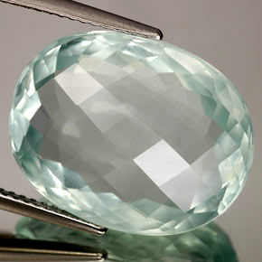 Aigue-marine bleue naturelle coupe ovale, 14,10 ct, SI
