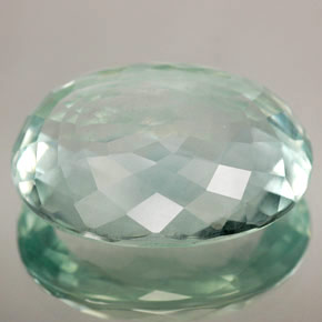 Aigue-marine bleue naturelle coupe ovale, 14,10 ct, SI
