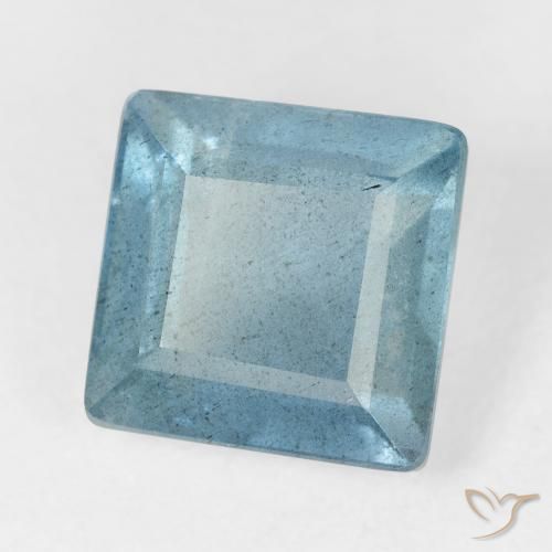 Bleu vert Light Bluish Turquoise naturelle Carré, 4.81 ct, VS-SI