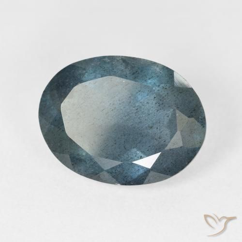 Aigue-marine bleue naturelle coupe ovale, 6,07 ct, VS-SI