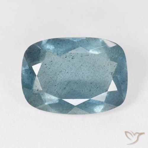 Aigue-marine turquoise naturelle coupe coussin, 5,26 ct, VS-SI