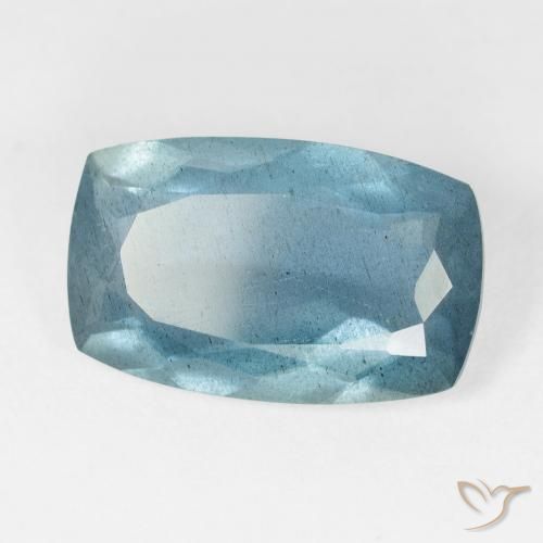 Bleu vert Light Bluish Turquoise naturelle Coussin, 8.71 ct, VS-SI