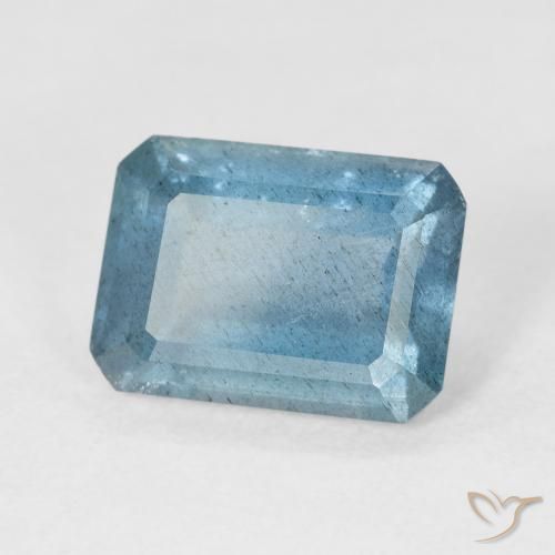 Bleu vert Vert bleuâtre naturelle Octogone / coupe Émeraude, 4.38 ct, VS-SI