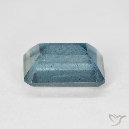 Bleu vert Vert bleuâtre naturelle Octogone / coupe Émeraude, 4.38 ct, VS-SI