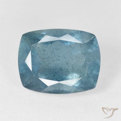 Aigue-marine turquoise naturelle coupe coussin, 6,54 ct, VS-SI