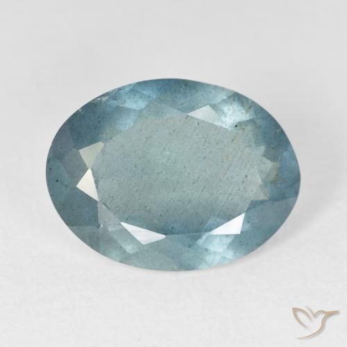 6.36ct Naturel Light Bluish Turquoise Bleu vert, ovale, VS-SI