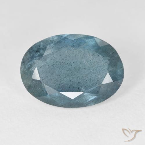 Aigue-marine turquoise naturelle coupe ovale, 5,19 ct, translucide