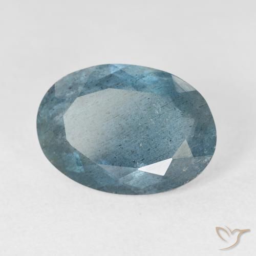 Aigue-marine turquoise naturelle coupe ovale, 5,19 ct, translucide