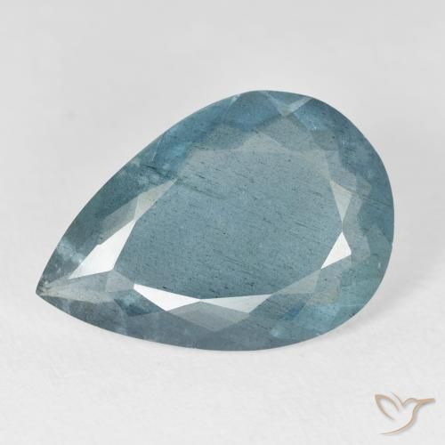 Bleu vert Vert bleuâtre naturelle En forme de poire, 8.74 ct, VS-SI