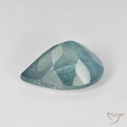 Bleu vert Bleu verdâtre naturelle En forme de poire, 4.01 ct, VS-SI