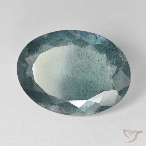 Aigue-marine bleue naturelle coupe ovale, 12,27 ct, VS-SI