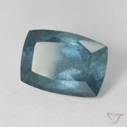 Aigue-marine bleue naturelle coupe coussin, 5,68 ct, VS-SI