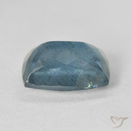 Aigue-marine bleue naturelle coupe coussin, 5,68 ct, VS-SI