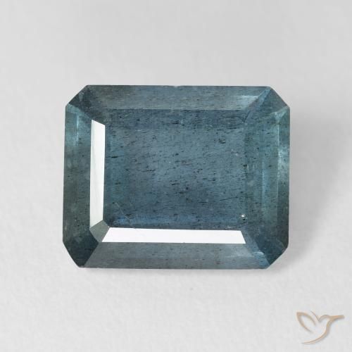 Aigue-marine bleue naturelle taille émeraude, 5,38 ct, VS-SI