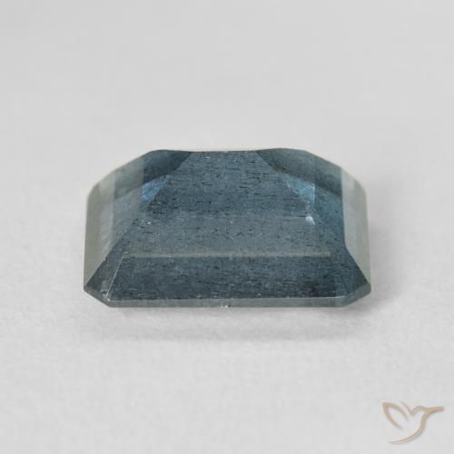 Aigue-marine bleue naturelle taille émeraude, 5,38 ct, VS-SI
