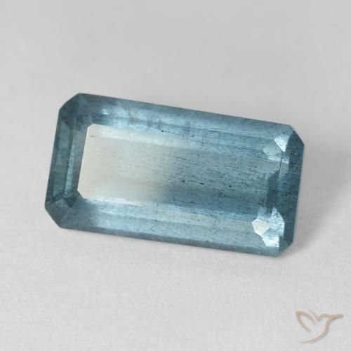 Bleu vert Bleu aquatique naturelle Octogone / coupe Émeraude, 6.79 ct, VS-SI