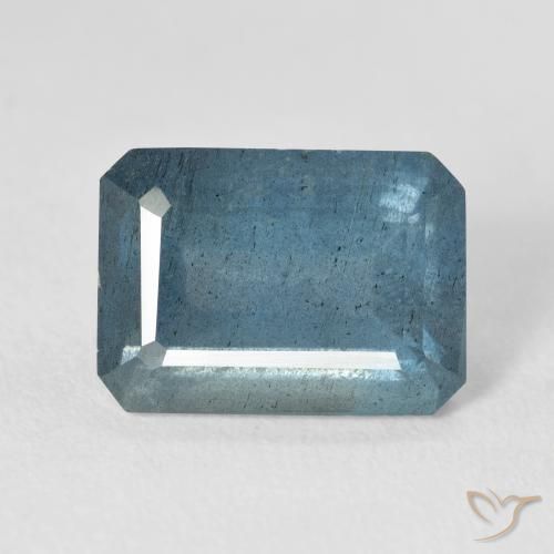 Aigue-marine bleue naturelle taille émeraude, 7,81 ct, VS-SI