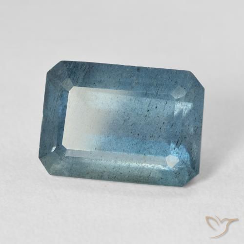 Aigue-marine bleue naturelle taille émeraude, 7,81 ct, VS-SI