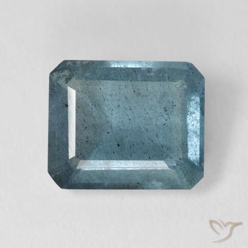 Aigue-marine bleue naturelle taille émeraude, 4,63 ct, VS-SI