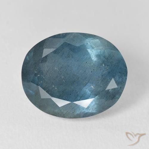 Aigue-marine bleue naturelle coupe ovale, 8,01 ct, VS-SI