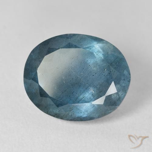 Aigue-marine bleue naturelle coupe ovale, 8,01 ct, VS-SI