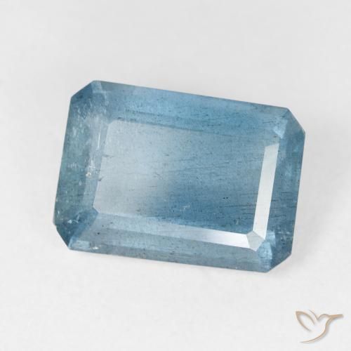 Bleu vert Bleu moyen naturelle Octogone / coupe Émeraude, 6.20 ct, VS-SI