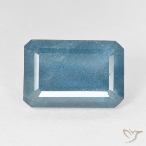 Bleu vert Bleu aquatique argent intense naturelle Octogone / coupe Émeraude, 9.93 ct, VS-SI