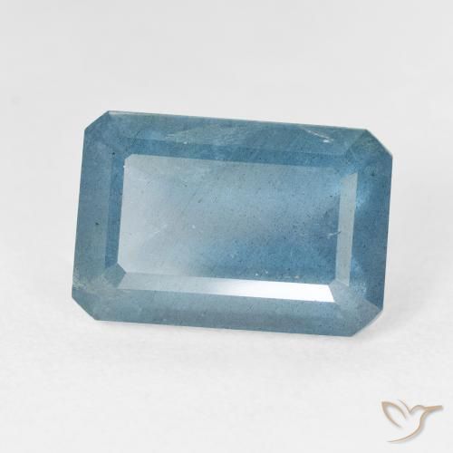 Bleu vert Bleu aquatique argent intense naturelle Octogone / coupe Émeraude, 9.93 ct, VS-SI
