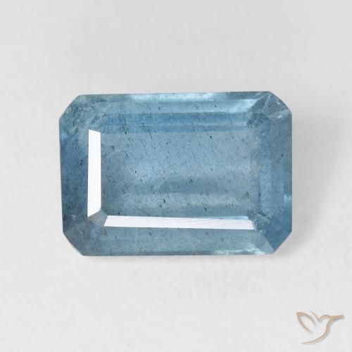 5.28ct Naturel Bleu bébé Bleu vert, Taille émeraude, VS-SI