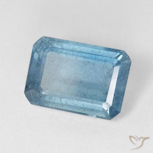 Bleu vert Bleu bébé naturelle Octogone / coupe Émeraude, 5.28 ct, VS-SI