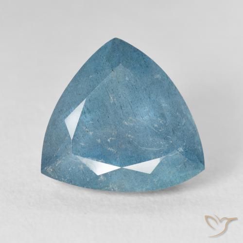 Bleu vert Bleu verdâtre léger naturelle Trillion, 6.80 ct, VS-SI
